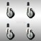 Service Caster 4 Inch 316SS Black Polyurethane Swivel 1-5/8 Inch Expanding Stem Caster Set SCC SCC-SS316EX20S414-PPUB-BLK-158-4 - alternate 1